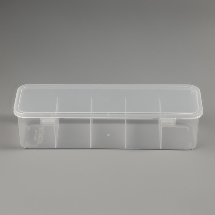 Органайзер для хранения, с крышкой, 28&times;9&times;7 см, прозрачный