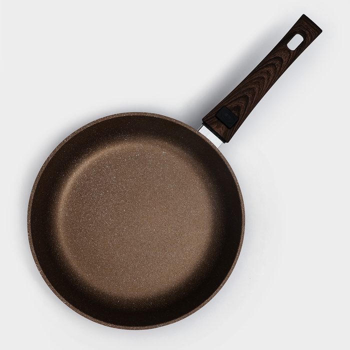 Сковорода Доляна &laquo;Брауни&raquo;, d=26 см, съёмная ручка, стеклянная крышка, антипригарное покрытие, индукция