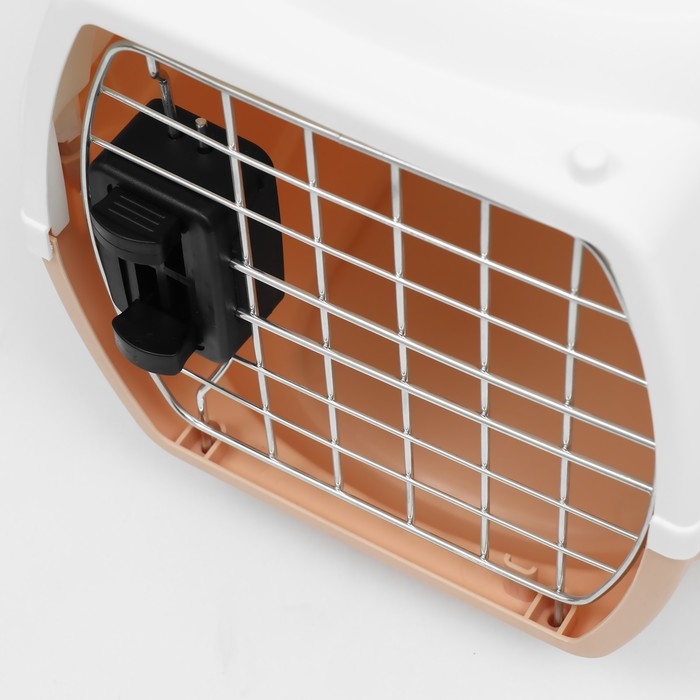 Переноска для животных пластиковая с металлической дверью 47х32,5х30 см, вес до 9 кг, бежевая 934336 Переноска для животных пластиковая с металлической дверью 47х32,5х30 см, вес до 9 кг, бежевая 934336