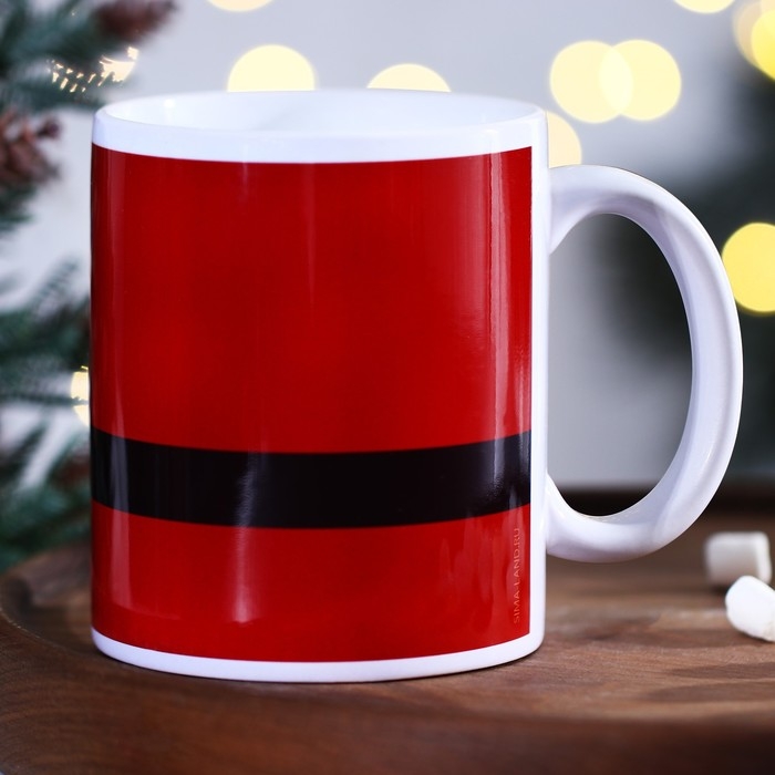 Новый год. Кружка керамическая &laquo;Санта&raquo;, 320 мл, цвет белый