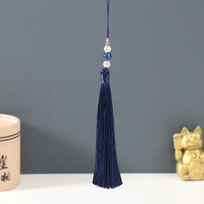 Подвеска текстиль, металл Подвеска текстиль, металл "Бабочка" тёмно-синяя 1х1,2х16,5 см