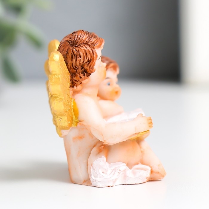 Сувенир полистоун "Два ангела с книгой" МИКС 3х4,5х4,7 см