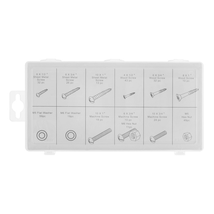 Набор крепежный: гайки, шайбы, болты, шурупы, винты, 347 шт Набор крепежный: гайки, шайбы, болты, шурупы, винты, 347 шт