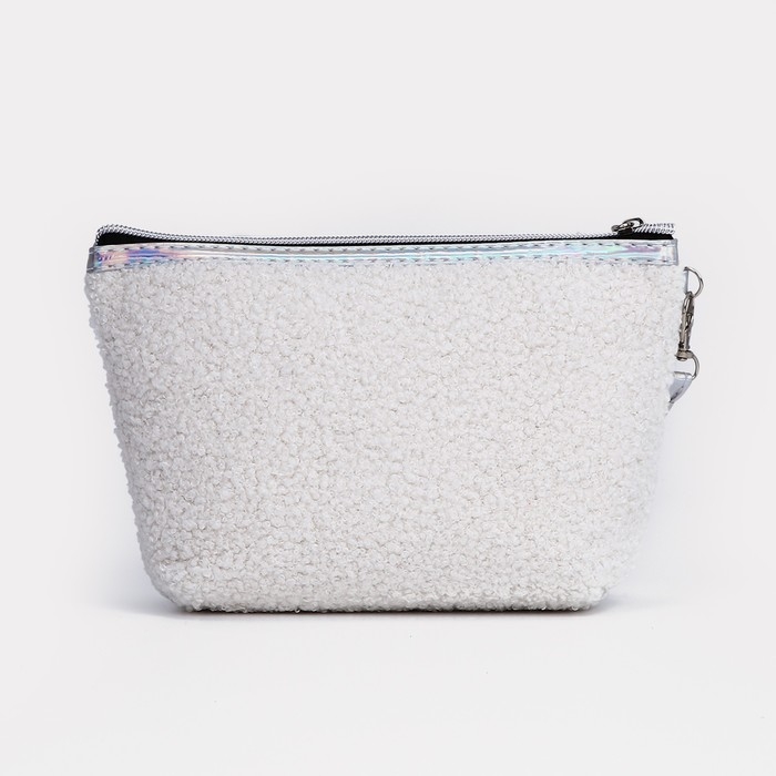 Косметичка на молнии, цвет белый/серебряный Косметичка на молнии, цвет белый/серебряный