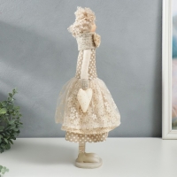 Кукла интерьерная "Девушка с кудряшками, платье в горох, с сердцем" 48,5х14х17 см Кукла интерьерная "Девушка с кудряшками, платье в горох, с сердцем" 48,5х14х17 см