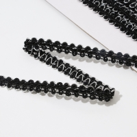 Тесьма декоративная &laquo;Шанель&raquo;, 8 мм, 10 &plusmn; 1 м, цвет чёрный/серебряный