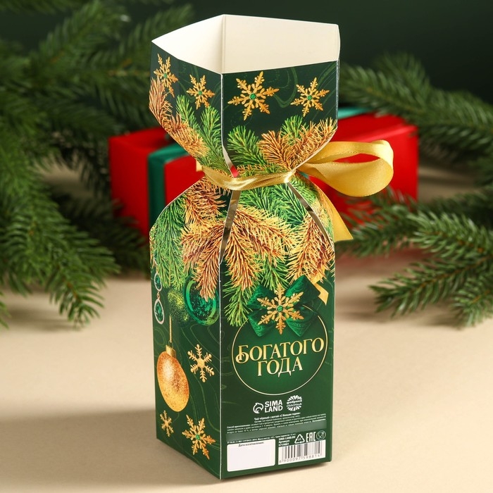 Чай чёрный &laquo;С Новым годом&raquo; с мятой, в коробке конфете. 100 г.