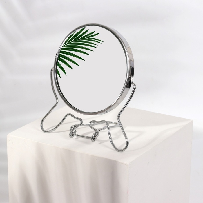 Зеркало настольное - подвесное «Круг», двустороннее, с увеличением, d зеркальной поверхности 9 см, цвет серебристый Зеркало настольное - подвесное «Круг», двустороннее, с увеличением, d зеркальной поверхности 9 см, цвет серебристый