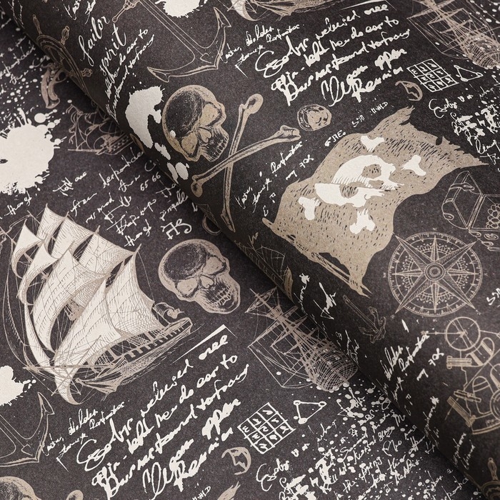 Бумага упаковочная, крафт Бумага упаковочная, крафт "Морской бой", 70 х 100 см, 1 лист