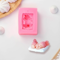 Молд Доляна &laquo;Сонный ребёнок&raquo;, силикон, 9&times;6 см, цвет розовый