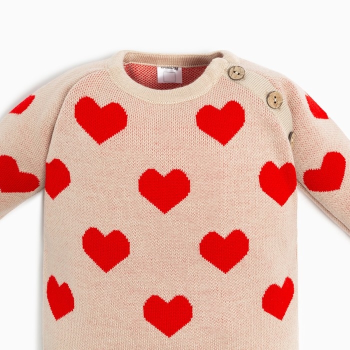 Комбинезон вязаный Крошка Я «Сердечки», рост 62-68 см Комбинезон вязаный Крошка Я «Сердечки», рост 62-68 см