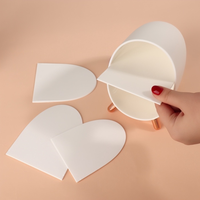 Органайзер для хранения косметики &laquo;Пухлик&raquo;, 5 секций, 14.5&times;10.8&times;12.5 см, цвет розовое золото, белый