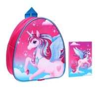 Деткий рюкзак с блокнотом &laquo;Единорожка&raquo;, 23х20,5 см
