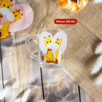 Набор детской посуды Доляна &laquo;Жирафы&raquo;, 3 предмета: миска 450 мл, тарелка d=20 см, кружка 200 мл