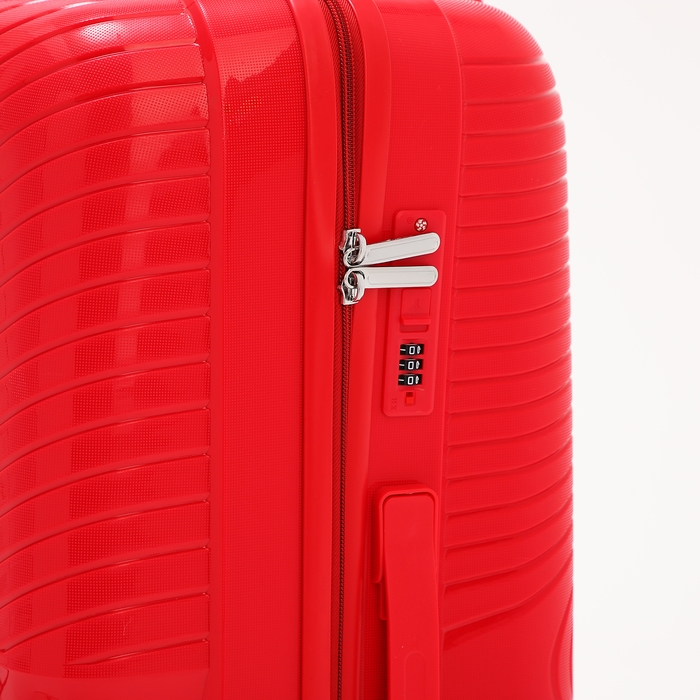Чемодан большой 100 л (L), отдел на молнии, кодовый замок, 4 колеса, цвет красный