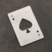 Карта-открывашка "Туз козырный", 8,5 х 5,5 см, серебристая Карта-открывашка "Туз козырный", 8,5 х 5,5 см, серебристая