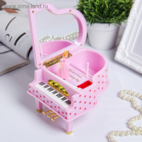 Шкатулка пластик музыкальная механическая "Розовый рояль" 9,2х14х10,8 см Шкатулка пластик музыкальная механическая "Розовый рояль" 9,2х14х10,8 см