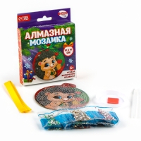 Алмазная мозаика на новый год для детей на подвеске &laquo;Ёжик&raquo;, 10 х 10 см, новогодний набор для творчества