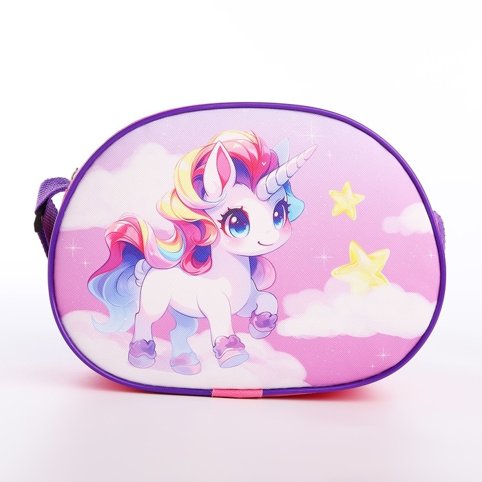 Сумка детская для девочки через плечо Сумка детская для девочки через плечо "Единорог на облаках" 22х16 см