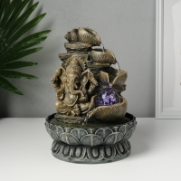 Фонтан настольный от сети, подсветка "Ганеша - Мудра Абхая" серый 20,5х20,5х26,5 см Фонтан настольный от сети, подсветка "Ганеша - Мудра Абхая" серый 20,5х20,5х26,5 см