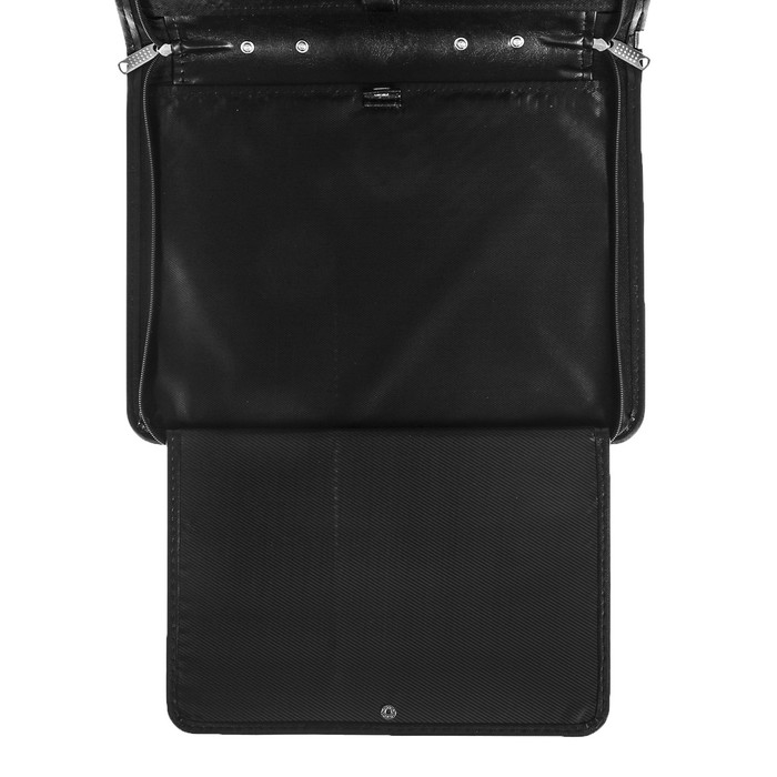 Папка деловая, искусственная кожа, для бумаг, 370 х 275 х 50 мм, ручка-трансформер, 3Д54 Папка деловая, искусственная кожа, для бумаг, 370 х 275 х 50 мм, ручка-трансформер, 3Д54 "Крокодил", черная