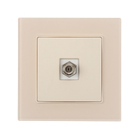 Розетка телевизионная одноместная TOT Matte Glass, скрытая, стекло, бежевая Розетка телевизионная одноместная TOT Matte Glass, скрытая, стекло, бежевая