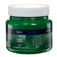 Краска акриловая художественная 500 мл, ЗХК "Ладога", зелёная средняя, 2224722 Краска акриловая художественная 500 мл, ЗХК "Ладога", зелёная средняя, 2224722