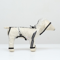 Дождевик-комбинезон для собак, р-р 3ХL (ДС 46, ОГ 71,5, ОШ 51 см, вес 20-26 кг), прозрачный Дождевик-комбинезон для собак, р-р 3ХL (ДС 46, ОГ 71,5, ОШ 51 см, вес 20-26 кг), прозрачный