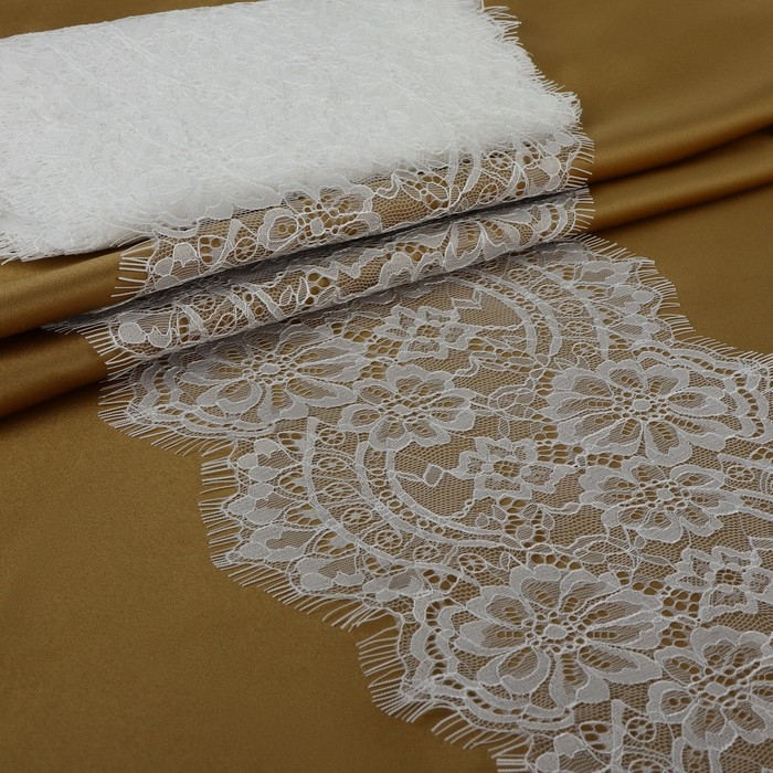 Кружево реснички, 215 мм &times; 3 &plusmn; 0,5 м, цвет белый