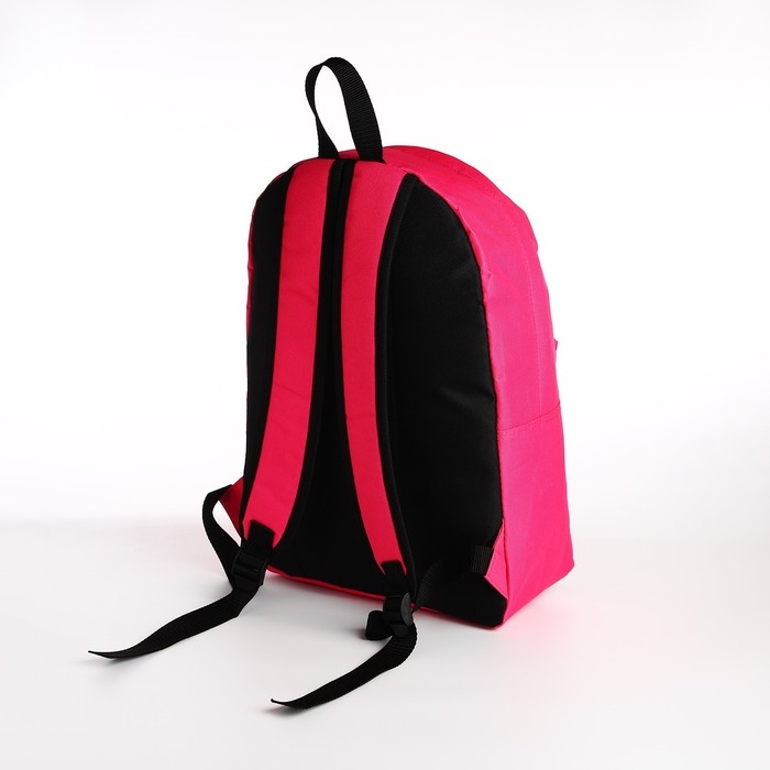 Рюкзак школьный из текстиля на молнии, наружный карман, цвет фуксия Рюкзак школьный из текстиля на молнии, наружный карман, цвет фуксия