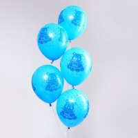 Воздушный шар латексный 12" &laquo;Ура, я родился&raquo;, мишка, пастель, 50 шт.