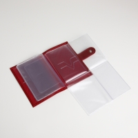 Обложка для автодокументов на кнопке, TEXTURA, цвет красный Обложка для автодокументов на кнопке, TEXTURA, цвет красный