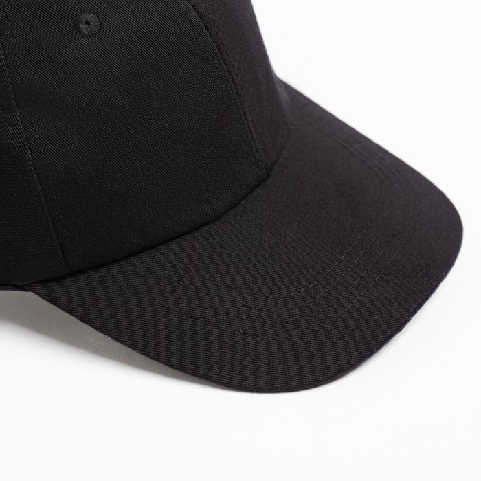 Кепка однотонная MINAKU, цвет чёрный, р-р 52-54