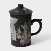 Кружка керамическая с крышкой и ситом &laquo;Девушка с книгой&raquo;, 350 мл