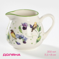 Молочник фарфоровый Доляна «Зелёный сад», 300 мл, 11,5×8×8 см Молочник фарфоровый Доляна «Зелёный сад», 300 мл, 11,5×8×8 см