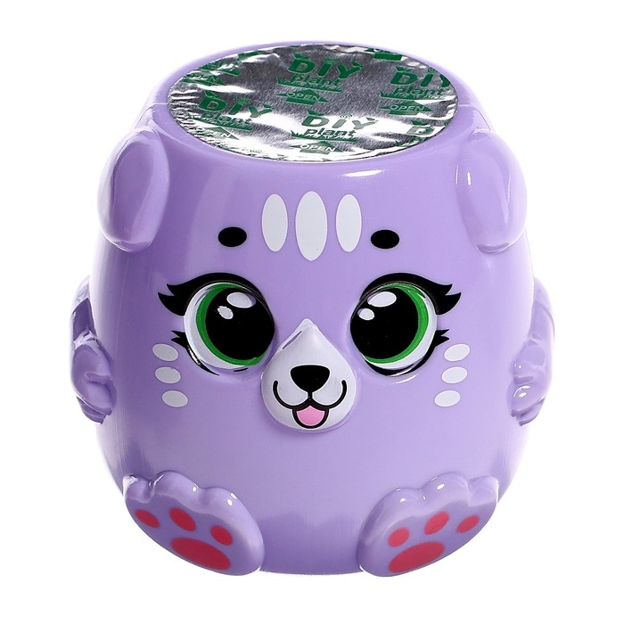 Набор для опытов &laquo;Котики. Выращиваем травку&raquo;, фиолетовый горшочек