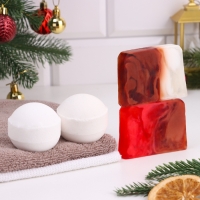 Новый год. Набор 2 бомбочки "Ваниль, Хвойный лес" и 2 мыла "Глинтвейн, Горячий шоколад" Новый год. Набор 2 бомбочки "Ваниль, Хвойный лес" и 2 мыла "Глинтвейн, Горячий шоколад"