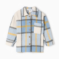 Рубашка детская KAFTAN утеплённая, размер 34 (122-128 см), голубая