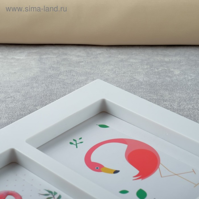 Фоторамка пластик на 9 фото 10х15, 29,6х29,6 см Фоторамка пластик на 9 фото 10х15, 29,6х29,6 см "Стильно" белая 35х74 см