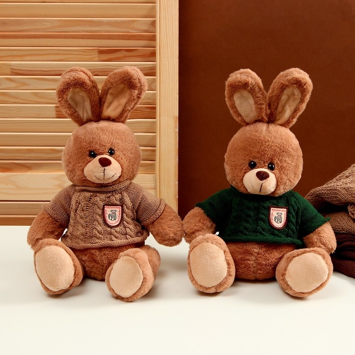 Мягкая игрушка «Зайка», в свитере, 25 см, цвет МИКС Мягкая игрушка «Зайка», в свитере, 25 см, цвет МИКС