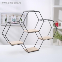 Полка 2-х ярусная Доляна «Лофт», 41×59×9,5 см, цвет чёрный Полка 2-х ярусная Доляна «Лофт», 41×59×9,5 см, цвет чёрный