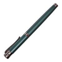 Ручка подарочная перьевая в кожзам футляре Офис корпус зеленый