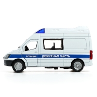 Машина металлическая &laquo;Полиция&raquo;, инерционная, 1:32, световые и звуковые эффекты, открываются двери, русская озвучка, цвет белый