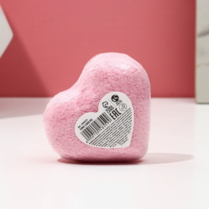 Бомбочка для ванны &laquo;Люблю тебя&raquo;, 130 г, аромат пионов, ЧИСТОЕ СЧАСТЬЕ