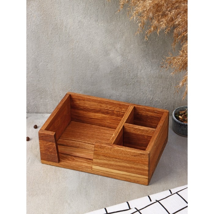 Подставка - салфетница Adelica, 21,5×15×7,5 см, дуб Подставка - салфетница Adelica, 21,5×15×7,5 см, дуб