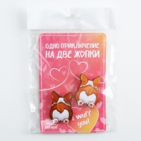 Значки деревянные, неразлучники &laquo;Одно приключение&raquo;, 2 шт., 8 х 12 см.