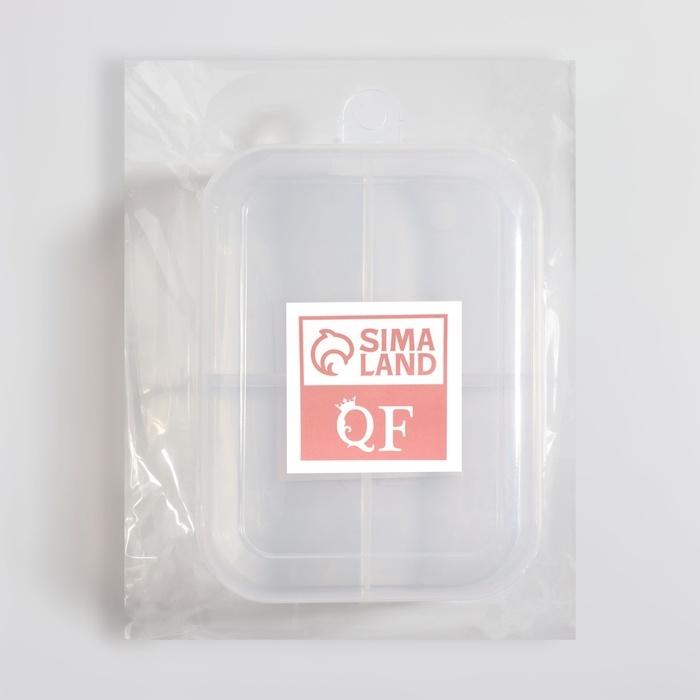 Органайзер для хранения, с крышкой, 4 секции, 12 &times; 9 &times; 4,5 см, цвет прозрачный