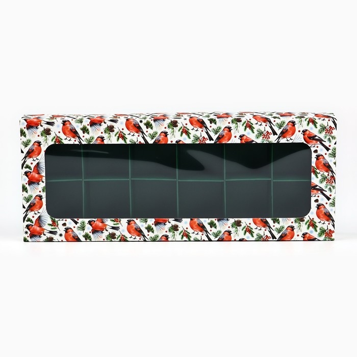 Коробка складная под 12 конфет «Снегири», 3.8 х 10.5 х 26.5 см, Новый год Коробка складная под 12 конфет «Снегири», 3.8 х 10.5 х 26.5 см, Новый год