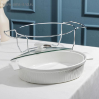 Мармит из жаропрочной керамики овальный Magistro &laquo;Бланш&raquo;, 1,97 л, 38&times;23&times;17 см