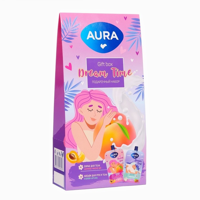 Подарочный набор косметики AURA: скраб для тела, 100 мл + лосьон для рук и тела, 100 мл Подарочный набор косметики AURA: скраб для тела, 100 мл + лосьон для рук и тела, 100 мл